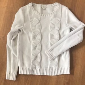 Cream jcrew cable knit sweater sz small